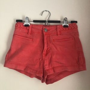 Kendall and Kylie coral high waisted jean shorts